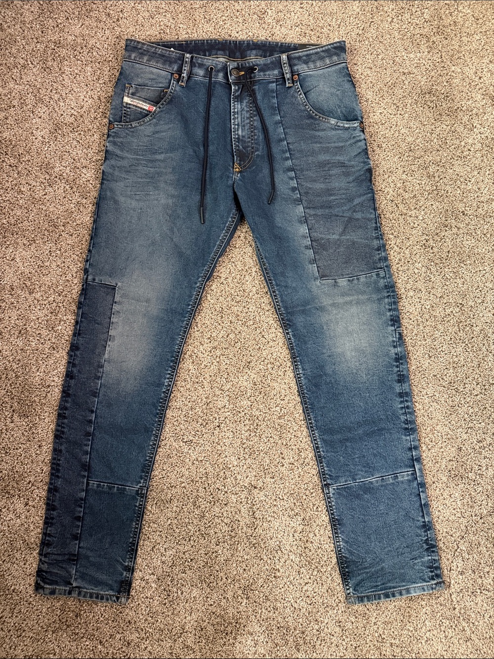 Diesel Denim Patch krooley jogg (denim + sweatpant) size 32x32